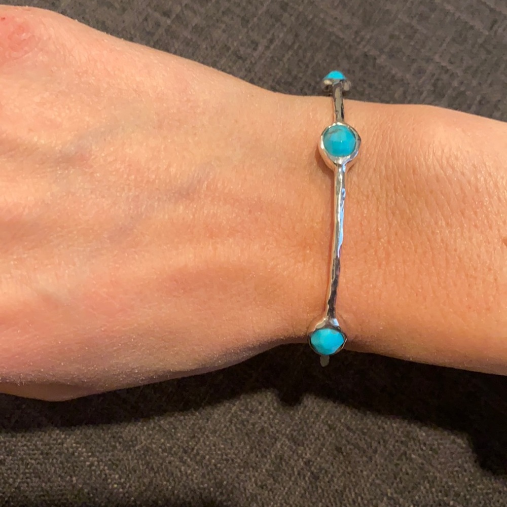 Ippolita 5 station rock candy turquoise & sterling 5 stone bracelet